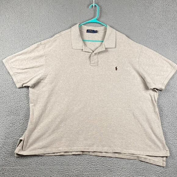 Polo Ralph Lauren Men's 4XB Big Tall Polo Shirt Tan Causal Golf Preppy - Picture 1 of 6